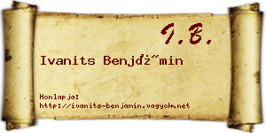 Ivanits Benjámin névjegykártya